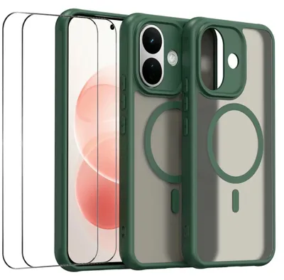 Produktbild von MagSafe Hülle + 2x Schutzglas Xiaomi Redmi Note 17 Pro 5G Kameraschutz Grün