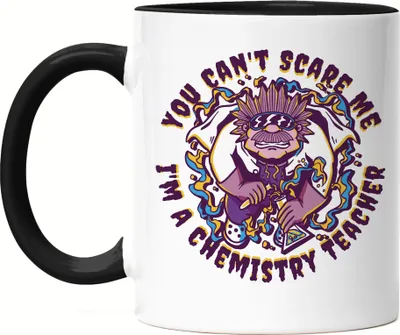 Produktbild von You Can't Scare Me I Am A Chemistry Teacher Tasse Schwarz Experiment Reagenzglas Glass Formel Chemische Verbindung