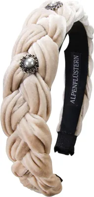 Produktbild von Samt-Haarreif Flechtoptik Helena beige