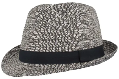 Knautschbarer Borten-Trilby Strohhut von Hut-Breiter in blau