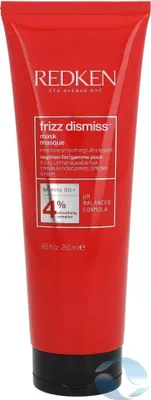 Produktbild von Redken Frizz Dismiss Haarmaske 250 ml, Pflege und Glättung für widerspenstiges und krauses Haar, mit Babassuöl, Pracaxiöl, Aquatoril, Humidity-Resist Complex, für alle Haartypen.
