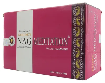 Produktbild von 12x 15g Packung Räucherstäbchen - Golden Nag Meditation - Duftmischung