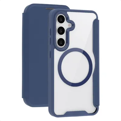 Produktbild von imoshion Transparentes Bookcase mit MagSafe für das Samsung Galaxy S25 / S24 – Blau