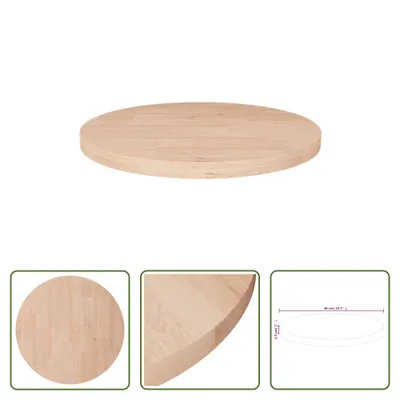 Image de The Living Store Plateau de table rond Ø40x2,5 cm Chêne massif non traité