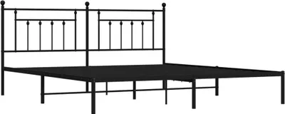 Obrázek produktu pro vidaXL Postel s čelem kovová černá 200x200 cm