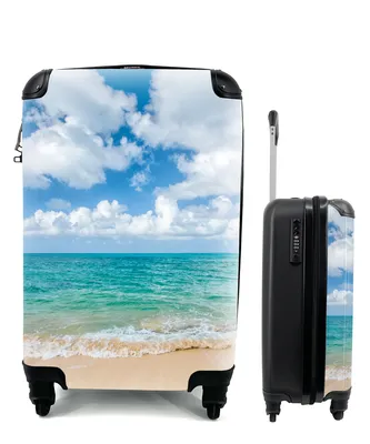 Produktbild von MuchoWow® Koffer Handgepäck Trolley Rollkoffer Kleine Reisekoffer mit 4 Rollen - Strand - Meer - Sommer - Reisen - Cabin Size < 55x40x23 cm & 55x40x20 cm - Fotokoffer - Kabinenkoffer - Boardgepäck - Reise-Box - Reisekoffer - Reisegepäck - Koffer mit Bild - Trolley für Kinder