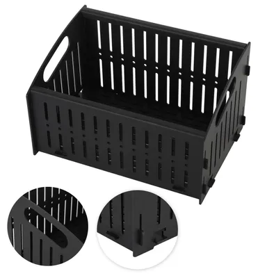 Zdjęcie produktu dla Koszyk na pellet ISOISL, wymiary 28 x 20 x 17 cm. Komora spalania ze stali, kolor czarny. Koszyk na pellet z łopatką, przeznaczony do kominków i palenisk