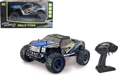 Produktbild von RC-Rallyeauto 1:10, Blau, Riesenreifen, 12 km/h
