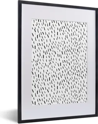 Produktbild von MuchoWow® Gerahmtes Poster Sommer - Linien - Schwarz - Weiß 30x40 cm - Poster mit Schwarzem Bilderrahmen Wandposter Rahmen Foto Bilder - Wandposter Schlafzimmer