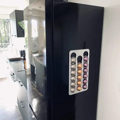 Image de Support pour dosettes de café - magnétique - argenté - aluminium