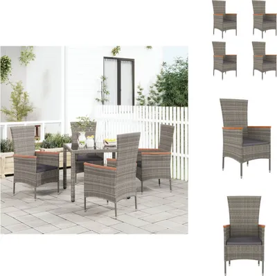 Produktbild von vidaXL Gartenstühle mit Kissen 4 Stk. Poly Rattan Grau -  Gartenstühle