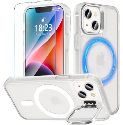Obrázok produktu pre Ochranné puzdro so stojanom pre iPhone 13/14, kompatibilné s MagSafe, matná biela farba