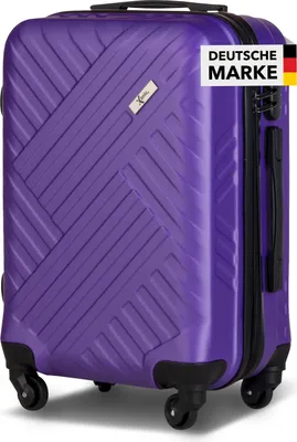 Produktbild von Xonic Design Reisekoffer mit Rollen 360° - ABS Hartschalen-Koffer Trolley mit Zahlenschloss in Handgepäck M-L-XL-Set (Lila, M)