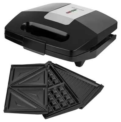 Image de Appareil à sandwichs 3 en 1 - SENCOR - SSM 9410SS - 700 W - 3 plaques - Boîtier CoolTouch - Argent
