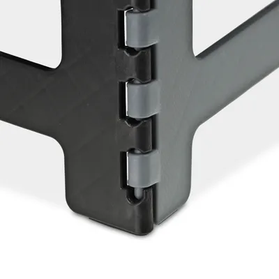 Produktbild von Relaxdays Klapphocker faltbar, 10er Set, Camping Hocker, Badhocker, bis 150kg, Kunststoff, HBT 22x35x28 cm, schwarz/grau