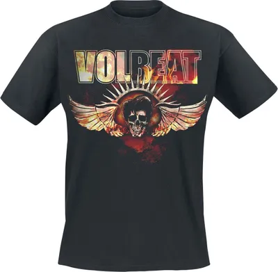 Produktbild von Volbeat T-Shirt Herren Burning Skullwing schwarz 4XL