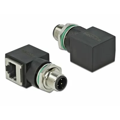 Produktbild von DELOCK NetzwerkadapterM12 4 Pin D-kodiert Stecker zu RJ45 BU