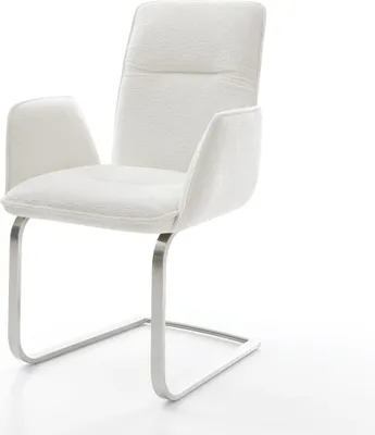 Produktbild von DELIFE Freischwinger Vinja-Flex Bouclé Soft Beige Freischwinger flach Edelstahl