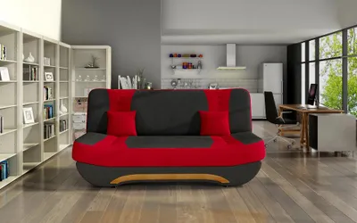Obrázok produktu pre Rozkladací dvojsedák FAELINA - čierny / červený