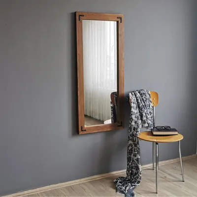 Produktbild von Skye Decor, 50110CV- 50110CVNOS, Nussbaumfarbe, Wandspiegel, 110x50 cm, 100% Kiefer Massivholz