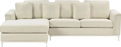 Produktbild von BELIANI Ecksofa Beige Polsterbezug L-Förmig Rechtsseitig Modern Zierkissen Wohnzimmer