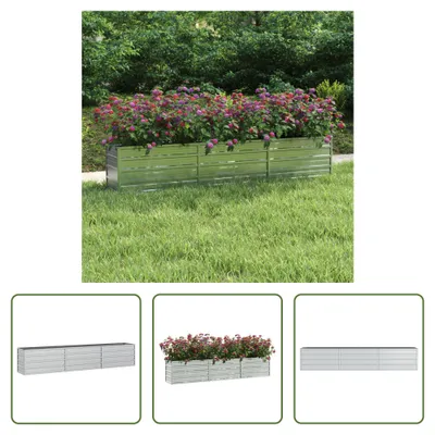 Immagine prodotto di The Living Store Letto da giardino rialzato 240x40x45 cm Acciaio zincato Argento