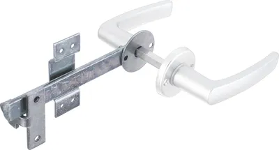 Image de Alberts 213565 Fermeture de porte de clôture tressée, la poignée et la rosace sont en aluminium, galvanisé jaune, longueur totale 170 mm