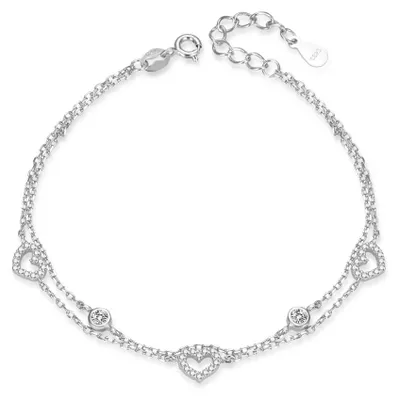 Produktbild von Doppeltes Silberarmband mit Zirkonia AGB771/21