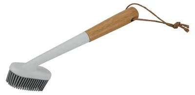 Immagine prodotto di Spazzola per lavastoviglie con setole in silicone e manico in bambù - 23 cm, resistente e igienica