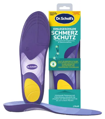Productafbeelding van Dr. Scholl helpt pijn te voorkomen. Beschermende inlegzolen voor dames, die bescherming bieden tegen voet-, knie- en rugpijn, de voetgezondheid bevorderen en het welzijn verbeteren. Verstelbaar, maat 35,5–40,5, 1 paar