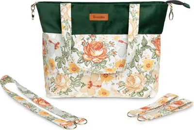 Produktbild von SENSILLO - Wickeltasche Kinderwagen Organizer - Kinderwagentasche mit Reißverschluss - Blumenstrauß