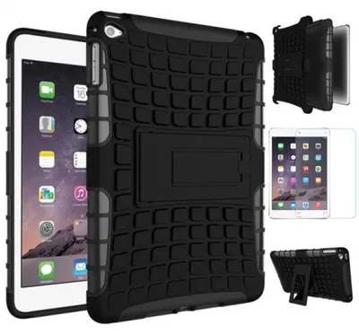 Obrázok produktu pre Pre Apple iPad Mini 5 7,9 2019 Hybridné vonkajšie čierne puzdro + sklo 0,3 H9