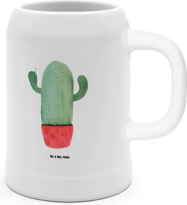 Produktbild von Mr. & Mrs. Panda Krug Kaktus Wut - Weiß - Geschenk, Keramikkrug, Humpen, Seidel, Chefin, Kakteen, Kollegin, Steinkrug, Büro, Kollege, Tonkrug