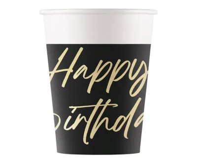 Produktbild von Papierbecher „Elegant Birthday“, 200 ml, 8 Stück