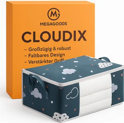 Victionary Aufbewahrungstasche 50x40x27cm - Stoff Mit Doppelreißverschluss Weiß