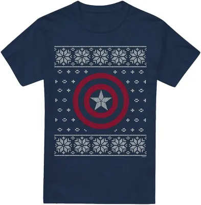 Immagine prodotto di Capitan America - T-shirt da uomo TV4159 (L) (blu navy)