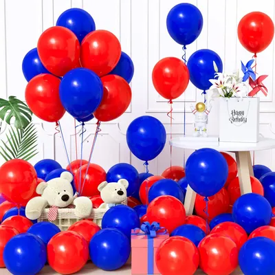Produktbild von Luftballons 30,5 cm, 60 Stück, Rot und Dunkelblau, Partydekoration, für Geburtstag und Hochzeit