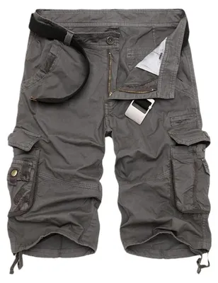 Imagen del producto de Pantalones cortos de carga de algodón, color gris