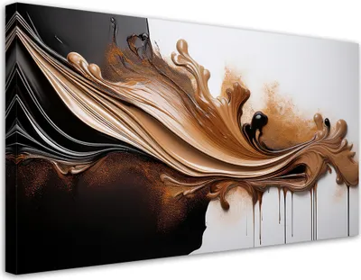 Produktbild von Leinwandbild Braune Abstraktion 3D-Effekt 100x50 Feeby Braun bild für die wand bereit zum aufhängen