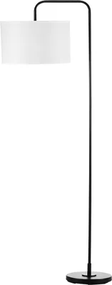 Zdjęcie produktu dla Lampa podłogowa do salonu z nowoczesnego czarnego metalu z abażurem i kablem 180 cm - 64 x 38 x 163,5 cm
