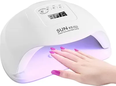 Produktbild von UV LED Nageltrockner, professionelles 120W UV-Nagellicht für schnelles Aushärten von Gel-Nagellack mit 45 Lampenperlen, leichter LED-Gel-UV-Nageltrockner für den Salon zu Hause(Plus,Weiss)