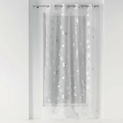 Produktbild von Voile Vorhang 140 cm x 240 cm Silver Flowers White