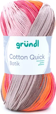 Productafbeelding van Gründl Wolle Baumwolle Quick Batik, 100 gram, beige-roze-oranje