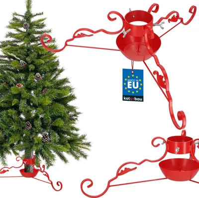 Obrázek produktu pro KOTARBAU® Stojan na vánoční stromek s nádrží na vodu z oceli Červený stojan na vánoční stromek Stojan na vánoční stromek ozdobný s ozdobou Stojan na vánoční stromek Stojan na vánoční stromek Stojan na vánoční stromek