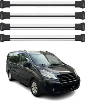 Image de Barres de toit transversales pour Fiat Scudo 2007-2020 en Alu gris