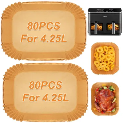 Zdjęcie produktu dla 160 sztuk papieru do pieczenia do frytkownic powietrznych, przeznaczone do urządzeń Cosori