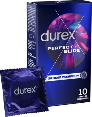 Produktbild von Durex Perfect Glide 10er Kondome + Durex Perfect Glide Gleitgel 100ml - Durex Ausprobier Mix