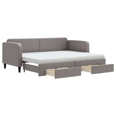 Obrázok produktu pre vidaXL Rozkladacia posteľ so zásuvkami Taupe 80x200 cm Látka