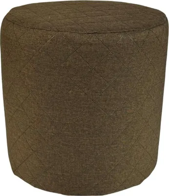 Produktbild von SAWANA-Hocker 40x40 cm rund gesteppt – stilvolles Sitzkissen fürs Wohnzimmer oder Schlafzimmer – Braun