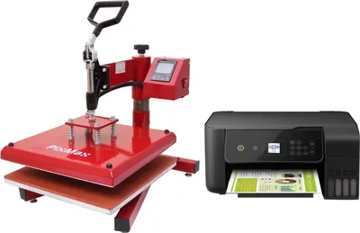 Image de PixMax 38 cm x 38 cm : presse à transfert, presse à bascule, presse à chaud, presse textile, presse à t-shirts, sublimation (avec imprimante jet d'encre et papier de sublimation)